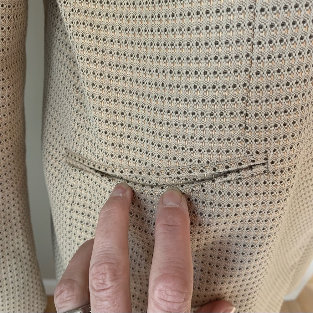 New ZANELLA Amanda Cotton Blend Woven Tan Blazer Made in Italy Career Tailored - Picture 8 of 15